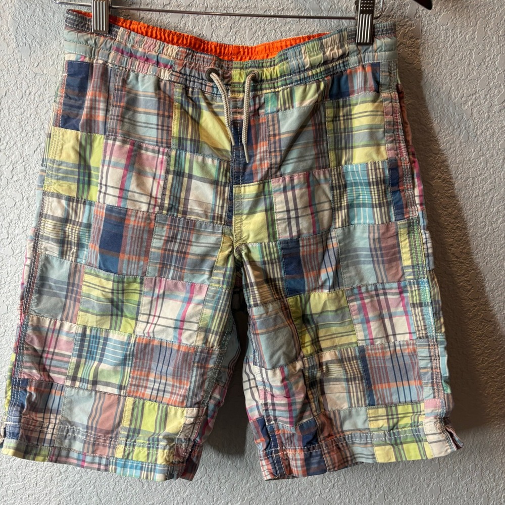 Gap Boys Patchwork Plaid Swim Trunks Shorts Colorful Casual Kids  XL